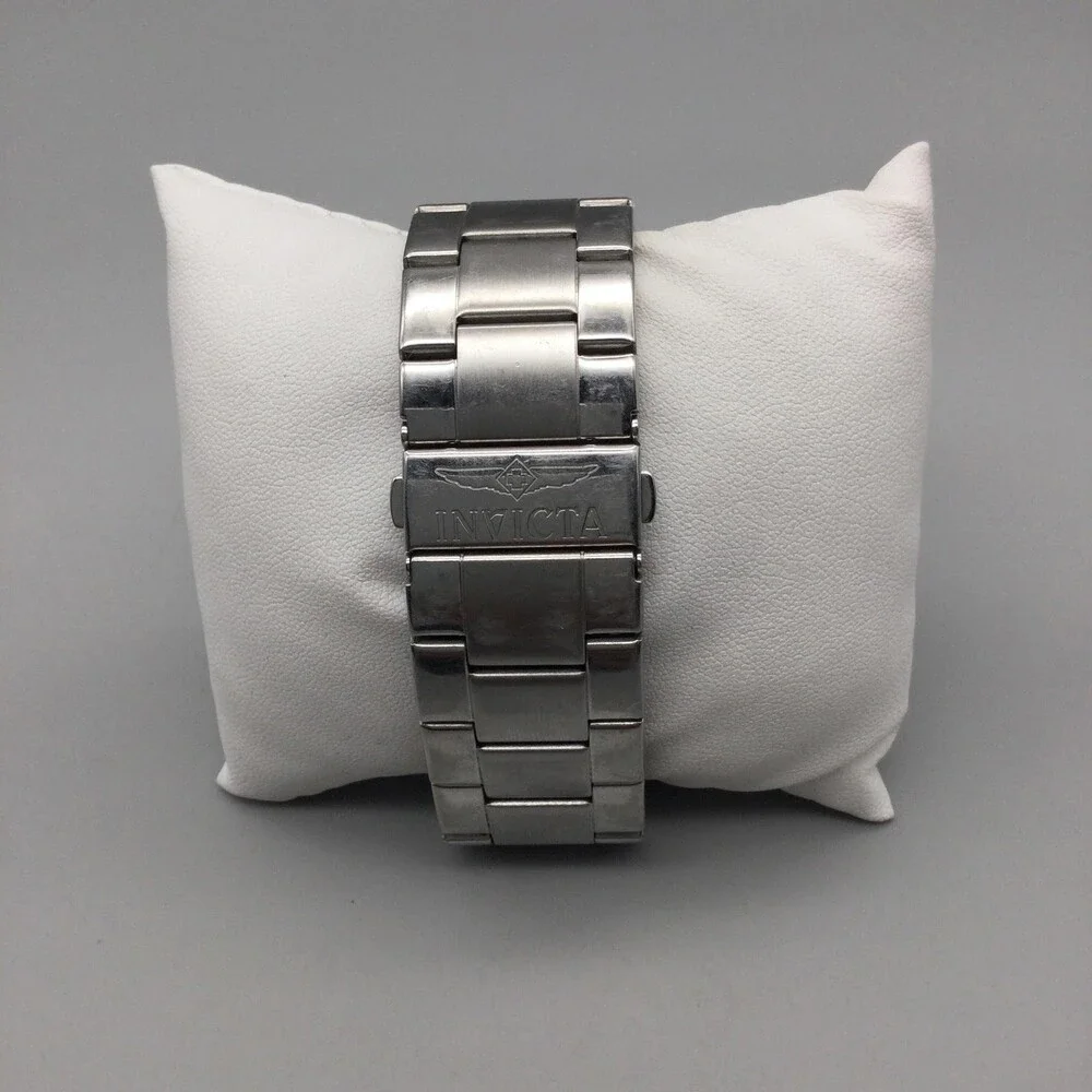 Invicta Lupah Special Edition 15187 Mens Watch 47mm Silver Tone New Battery 7.5